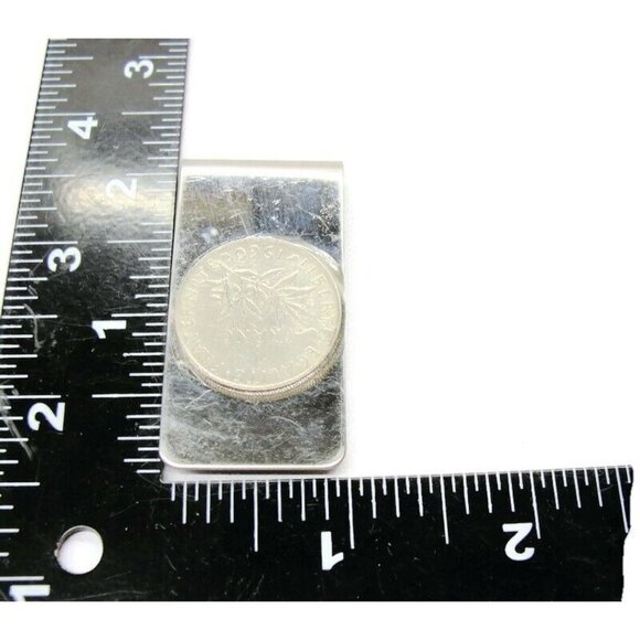 1960 One Franc Coin Money Clip Stainless Steel Wallet Credit Card Cash ID Holder - Picture 6 of 8
